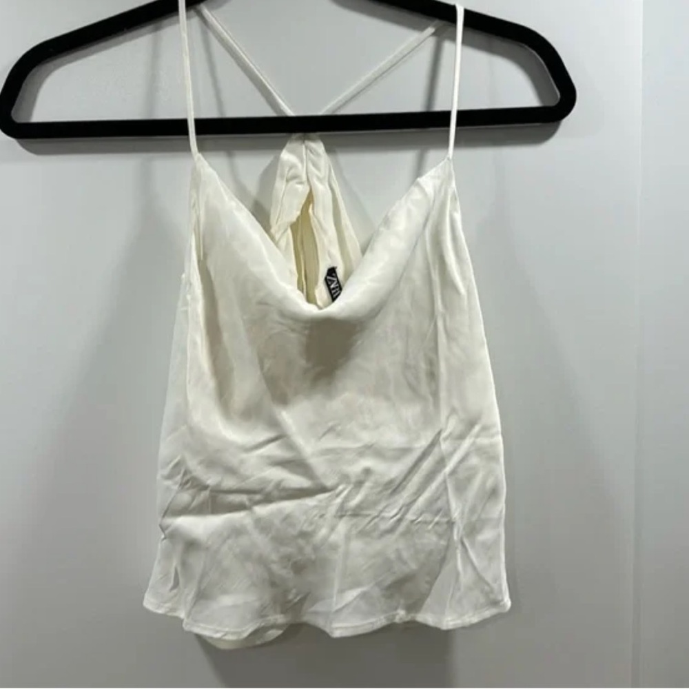 NWT Zara White Satin Women's Top